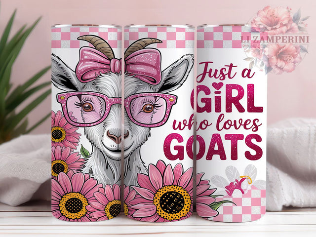 Goat Lover Country Girl Tumbler Wrap, Farm Animal Tumbler, Just A Girl Tumbler, 20oz Skinny Tumbler PNG, Sublimation Goat Design, Cute Goat Tumbler, Country Girl Tumbler Sublimation Li Zamperini 