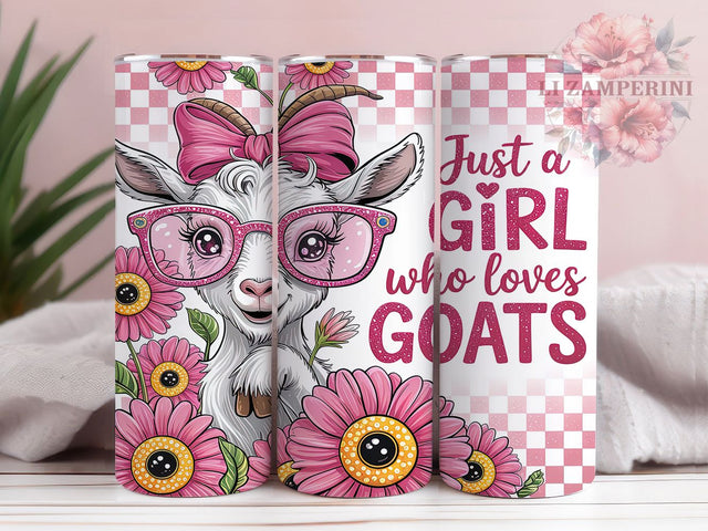 Goat Lover Country Girl Tumbler Wrap, Farm Animal Tumbler, Just A Girl Tumbler, 20oz Skinny Tumbler PNG, Sublimation Goat Design, Cute Goat Tumbler, Country Girl Tumbler Sublimation Li Zamperini 