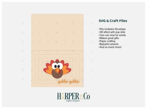 Gobble 3D Card SVG PNG Cut EPS File SVG HarperNCo 