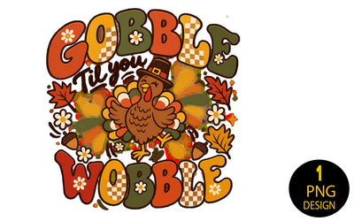 Gobble Til You Wobble PNG, Retro Thanksgiving Sublimation Design, Groovy Fall Turkey Shirt Design, Checkered Daisy Turkey Clipart, Instant Download Sublimation Insomnia Std 