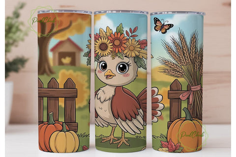 Gobble Til You Wobble Tumbler Wrap Sublimation PixelChick 
