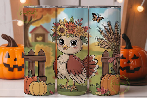 Gobble Til You Wobble Tumbler Wrap Sublimation PixelChick 