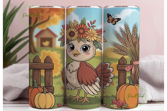 Gobble Til You Wobble Tumbler Wrap Sublimation PixelChick 