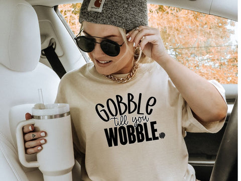 Gobble Till You Wobble | Funny Thanksgiving Turkey SVG for DIY Projects SVG So_Fontsy_VIP 