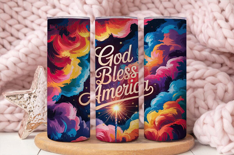 God Bless America 20oz Tumbler Wrap Sublimation DesignSVG 