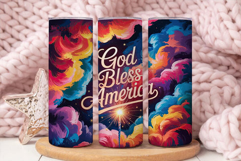 God Bless America 20oz Tumbler Wrap Sublimation DesignSVG 