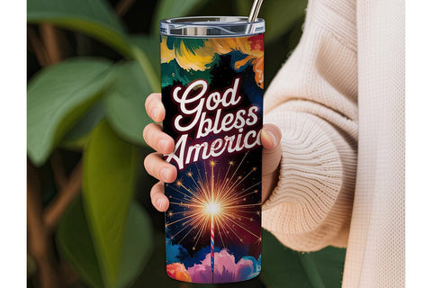 God Bless America 20oz Tumbler Wrap Sublimation DesignSVG 