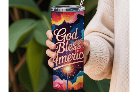 God Bless America 20oz Tumbler Wrap Sublimation DesignSVG 