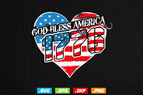 God Bless America Svg , Happy Independence Day Svg , 1776 Svg, 4th Of July Svg SVG Creativeart88 