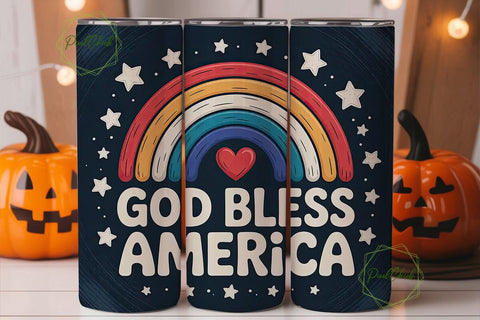 God Bless America Tumbler Wrap Sublimation PixelChick 