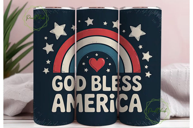 God Bless America Tumbler Wrap Sublimation PixelChick 