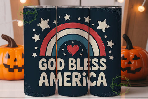 God Bless America Tumbler Wrap Sublimation PixelChick 