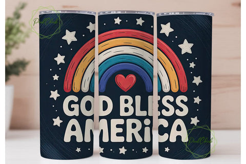 God Bless America Tumbler Wrap Sublimation PixelChick 