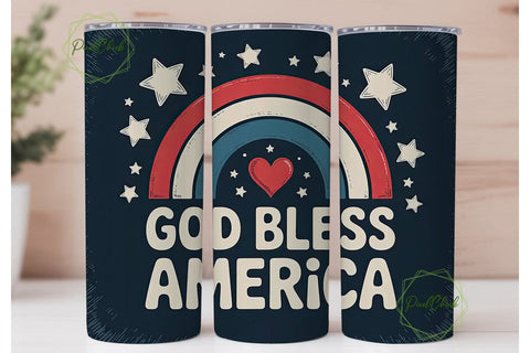 God Bless America Tumbler Wrap Sublimation PixelChick 