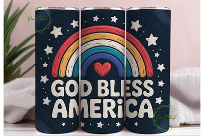 God Bless America Tumbler Wrap Sublimation PixelChick 