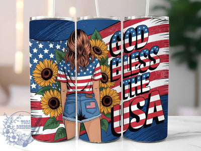 God Bless USA 20oz Tumbler, Patriotic America Design, Sublimation Tumbler Wrap, 20oz Tumbler, USA Flag Theme, Independence Day Gift, American Pride Art Sublimation ToriDesigns 