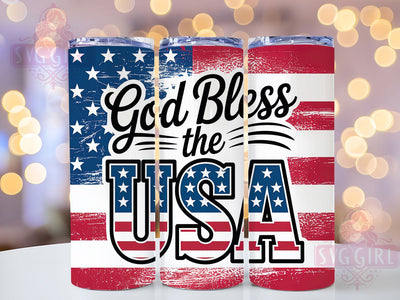 God Bless USA 20oz Tumbler, USA Flag Wrap, Sublimation Gift, Patriotic Mug, 20oz Tumbler Design, God Bless USA Graphic, American Pride Theme Sublimation SvggirlplusArt 