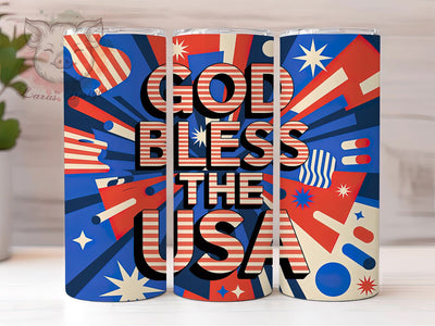 God Bless USA Flag 20oz Tumbler, Abstract Flag Wrap, Patriotic USA Design, Independence Day Sublimation, 4th of July Abstract, 20oz Tumbler Wrap, PNG Tumbler Design Sublimation Lara' s Designs 