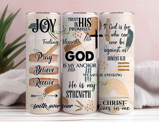 God Christian Tumbler Wrap PNG - Religious - 20oz Skinny Seamless Tumbler Wrap PNG - Sublimation Tumbler Template Sublimation PixelChick 