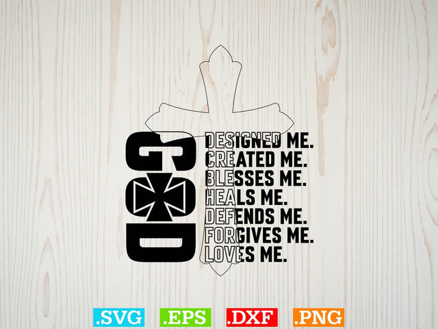 God Designed Me Shirt, Religious Svg, Jesus Svg, God Svg, Christian Svg file SVG Creativeart88 