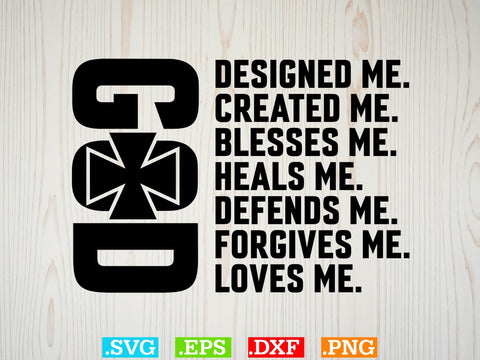 God Designed Me Shirt, Religious Svg, Jesus Svg, God Svg, Christian Svg file SVG Creativeart88 