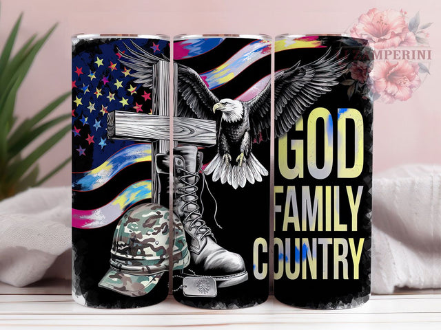 God Family Country Tumbler, Patriotic Military Tumbler, 20oz Sublimation Template, Skinny Tumbler Wrap, Digital Download, Christian American Flag, Veteran Gift Idea Sublimation Li Zamperini 