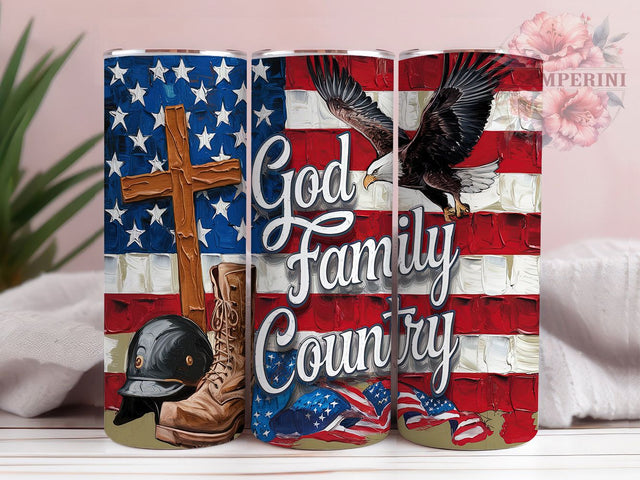 God Family Country Tumbler, Patriotic Military Tumbler, 20oz Sublimation Template, Skinny Tumbler Wrap, Digital Download, Christian American Flag, Veteran Gift Idea Sublimation Li Zamperini 