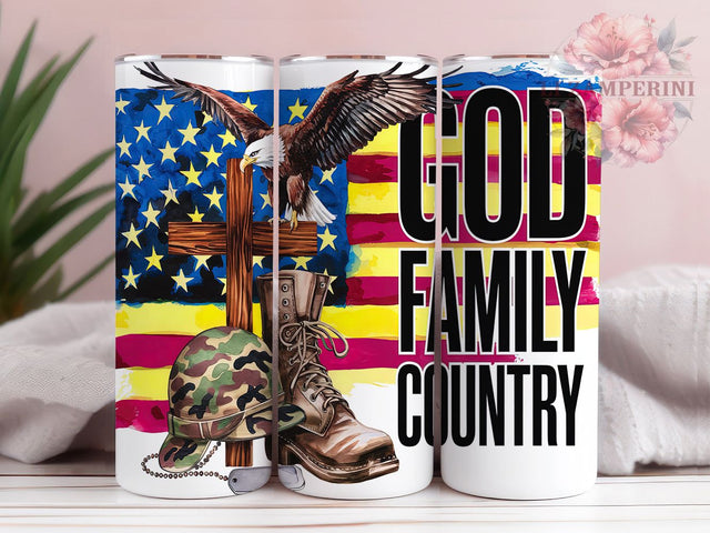 God Family Country Tumbler, Patriotic Military Tumbler, 20oz Sublimation Template, Skinny Tumbler Wrap, Digital Download, Christian American Flag, Veteran Gift Idea Sublimation Li Zamperini 