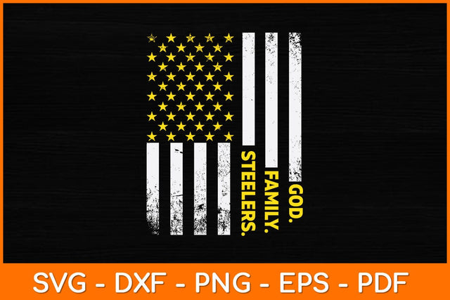 God Family Steelers American Flag Svg File SVG artprintfile 