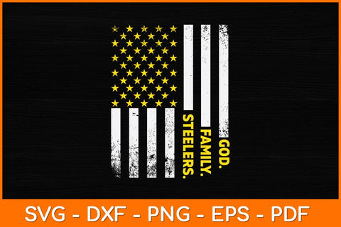 God Family Steelers American Flag Svg File SVG artprintfile 