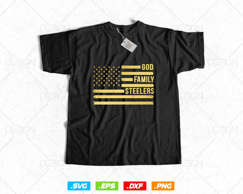 God Family Steelers Pro Us Flag Svg Png, Gift for Dad, Fathers Day Svg, Svg Files for Cricut, Instant Download SVG DesignDestine 