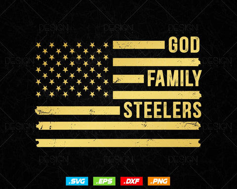 God Family Steelers Pro Us Flag Svg Png, Gift for Dad, Fathers Day Svg, Svg Files for Cricut, Instant Download SVG DesignDestine 