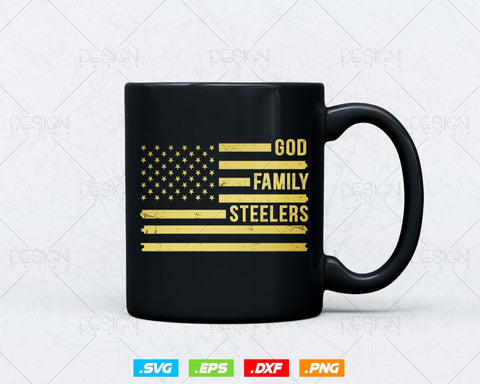 God Family Steelers Pro Us Flag Svg Png, Gift for Dad, Fathers Day Svg, Svg Files for Cricut, Instant Download SVG DesignDestine 