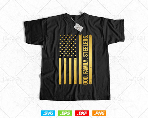 God Family Steelers Pro Us Flag Svg Png, Gift for Dad, Fathers Day Svg, Svg Files for Cricut, Instant Download SVG DesignDestine 