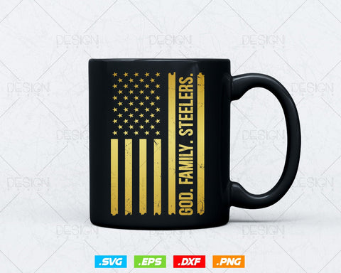 God Family Steelers Pro Us Flag Svg Png, Gift for Dad, Fathers Day Svg, Svg Files for Cricut, Instant Download SVG DesignDestine 