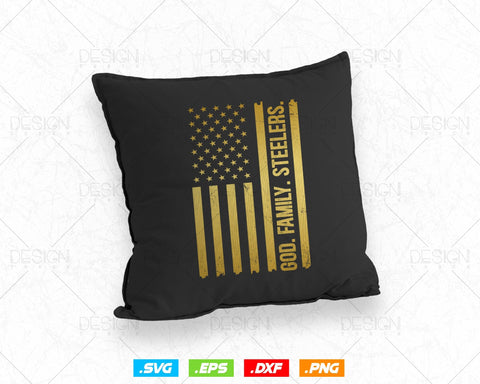 God Family Steelers Pro Us Flag Svg Png, Gift for Dad, Fathers Day Svg, Svg Files for Cricut, Instant Download SVG DesignDestine 