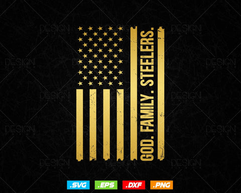 God Family Steelers Pro Us Flag Svg Png, Gift for Dad, Fathers Day Svg, Svg Files for Cricut, Instant Download SVG DesignDestine 