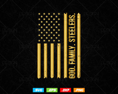 God Family Steelers Pro Us Flag Svg Png, Gift for Dad, Fathers Day Svg, Svg Files for Cricut SVG DesignDestine 