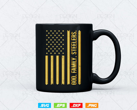 God Family Steelers Pro Us Flag Svg Png, Gift for Dad, Fathers Day Svg, Svg Files for Cricut SVG DesignDestine 