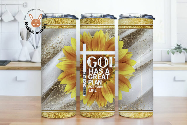 God has a great plan 20oz Skinny Tumbler Sublimation Design Templates, God has a plan for you PNG Digital Download Sublimation Rabbitmakies 