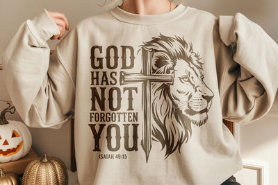 God Has Not Forgotten You SVG, Lion and Cross Svg, Isaiah 49:15 SVG DesignDestine 