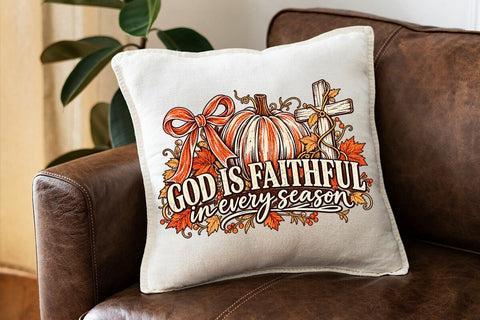 God Is Faithful Fall Pumpkin Cross PNG SVG DesignDestine 