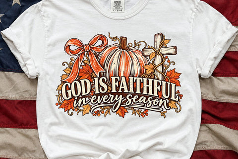 God Is Faithful Fall Pumpkin Cross PNG SVG DesignDestine 
