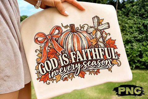 God Is Faithful Fall Pumpkin Cross PNG SVG DesignDestine 