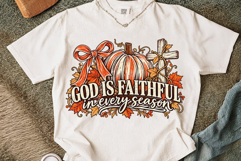God Is Faithful Fall Pumpkin Cross PNG SVG DesignDestine 