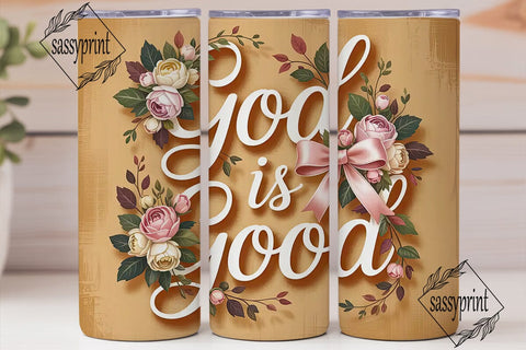 God Is Good 20oz Tumbler Wrap Sublimation sassyprint 