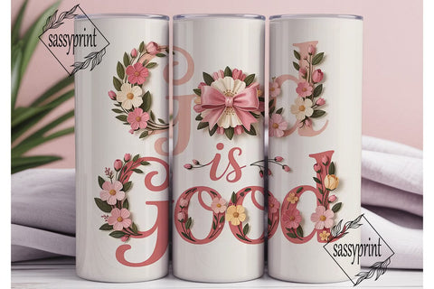 God Is Good 20oz Tumbler Wrap Sublimation sassyprint 