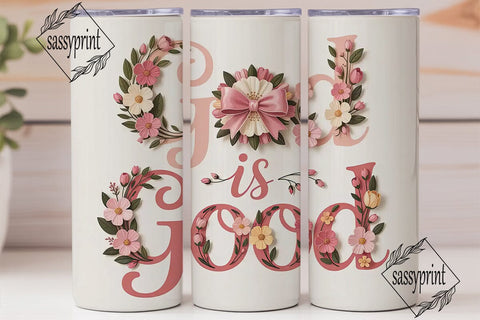 God Is Good 20oz Tumbler Wrap Sublimation sassyprint 