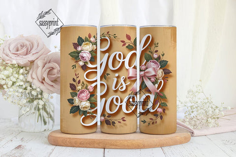 God Is Good 20oz Tumbler Wrap Sublimation sassyprint 