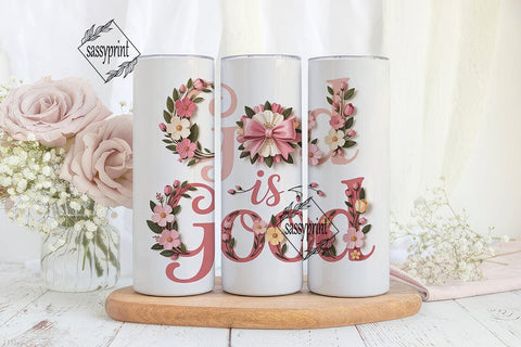 God Is Good 20oz Tumbler Wrap Sublimation sassyprint 